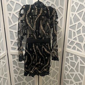 Zhivago Black Sheath Dress with Bishop Sleeves